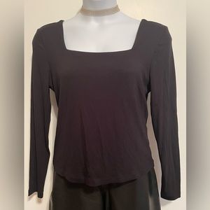 Marled Square Neck Top